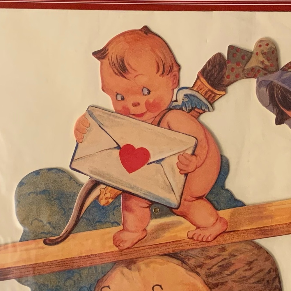 Vintage See-Saw Die-Cut Moving Valentine Card & Envelope (Shackman) - Picture 11 of 11